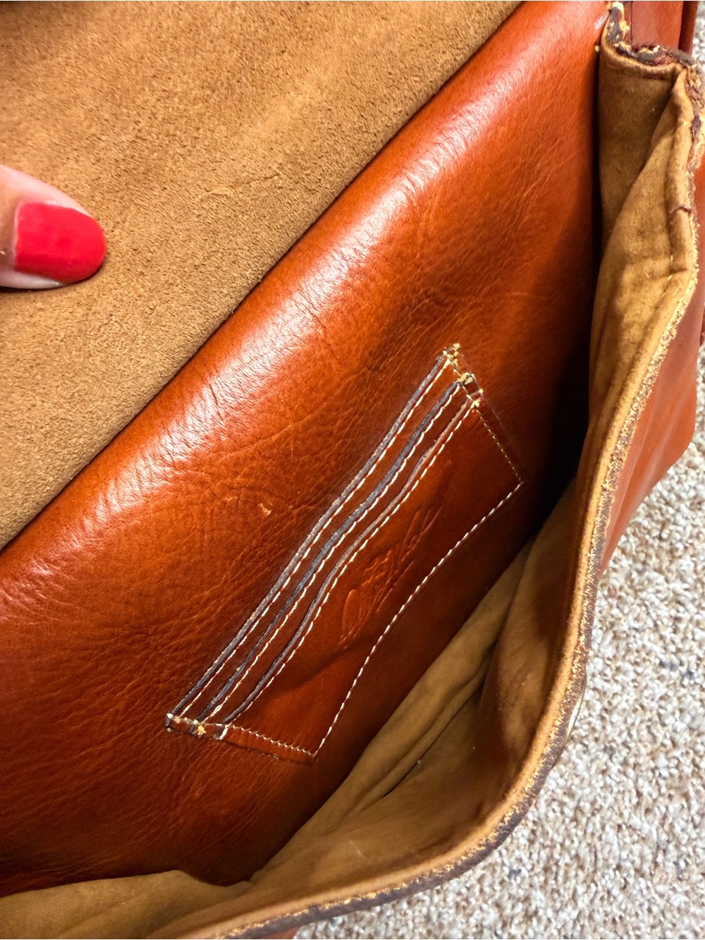 Vintage Patricia Nash Morina Doctor Bag 100% Italian Leather Cognac Tan - Picture 10 of 14